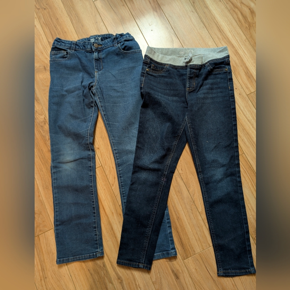 Wonder Nation Girls Denim Bundle 12 Plus Straight Jeans & 10/12 Jeggings